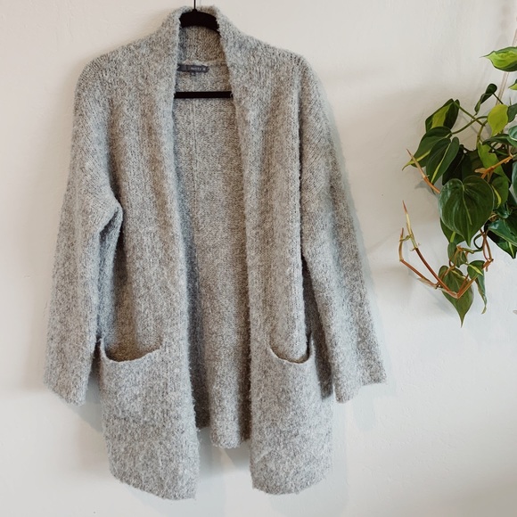Matty M Sweaters - Matty M Fuzzy gray open cardigan